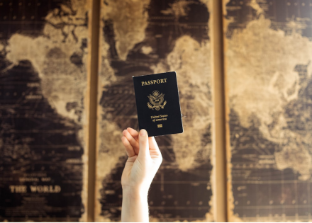 a person holding a passport