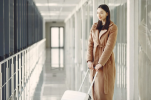 A woman at the airport