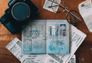 A stamped passport ahead of international travel in 2025.